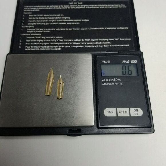 Vintage Lot of 2 14k Yellow Gold Fountain Pen Nibs, 0.6 Grams - AS IS - Picture 6 of 8